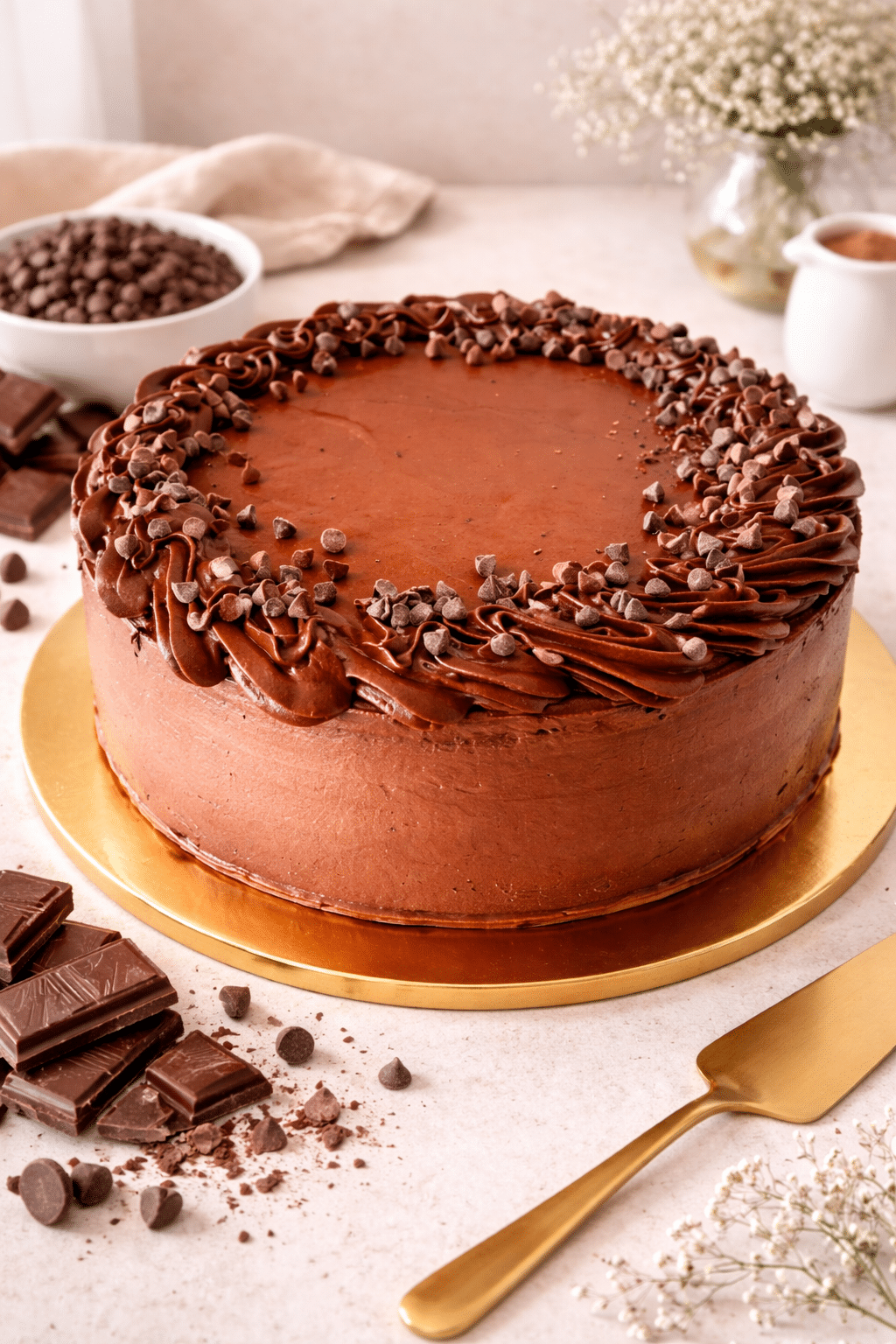 Tarta Chocolate y trufa formada por dos bizcochos húmedos elaborados con puro chocolate Valrhona, rellena y decorada con trufa.