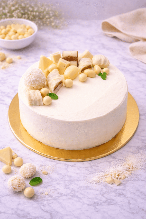 Tarta de chocolate y más chocolates blancos pequeña