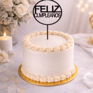 Topper negro “Feliz Cumpleaños” para tarta, decoración elegante y moderna para cumpleaños, ideal para personalizar pasteles.