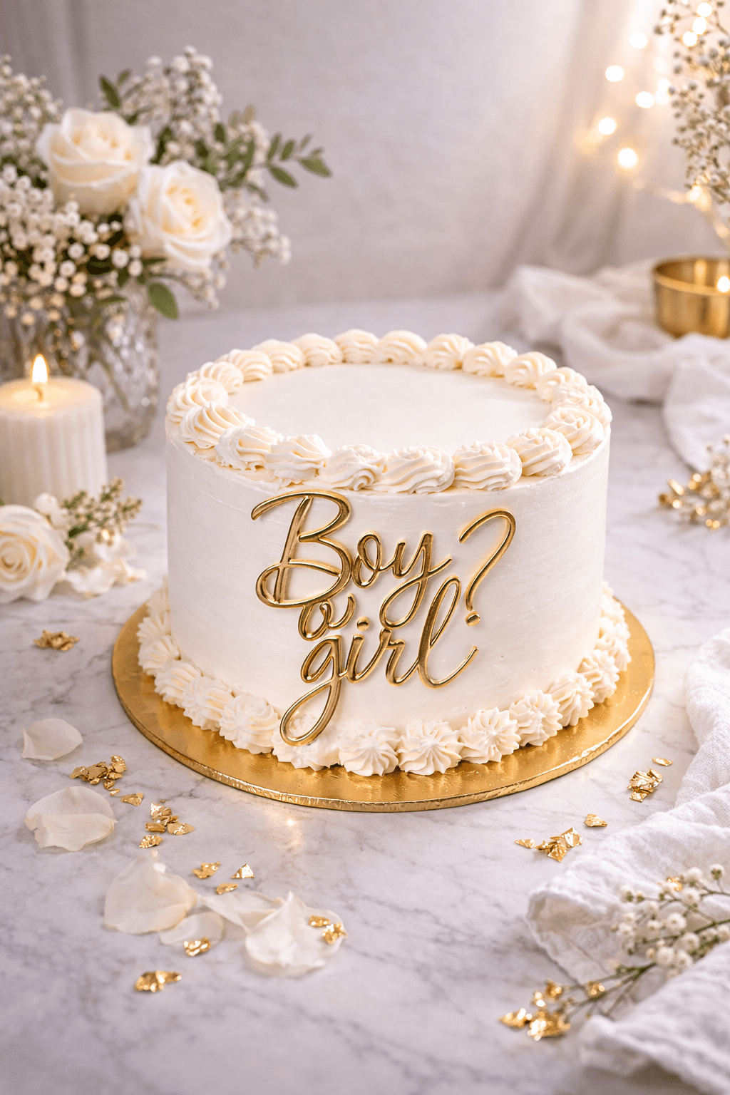 Topper Boy or Girl dorado para tarta Alicante