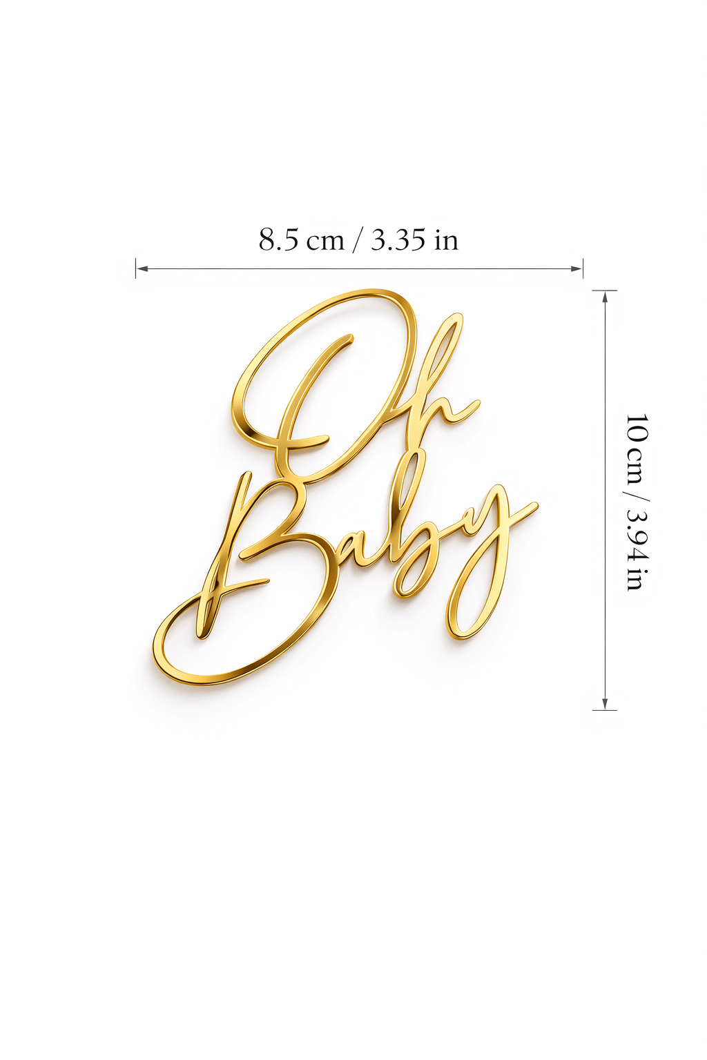 Topper Oh Baby dorado - Imagen 2